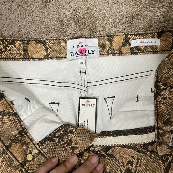 Frame Womens Jeans Le High Skinny Crop Snake Print Size 28 New - Picture 4 of 11